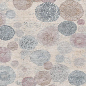 HomeRoots 9' X 12' Geometric Peach Gray Silver Area Rug – Durable, Washable, UV-Protected for Modern Spaces 707322