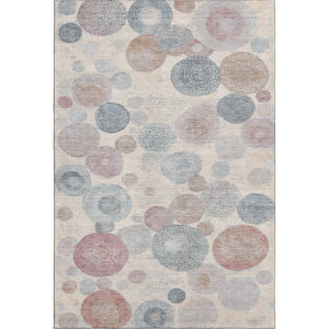 HomeRoots 10' X 14' Peach Gray Silver Geometric Area Rug - Washable, UV-Protected, Durable for Busy Homes! 707323