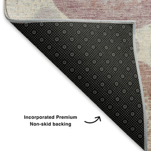 HomeRoots 10' X 14' Peach Gray Silver Geometric Area Rug - Washable, UV-Protected, Durable for Busy Homes! 707323