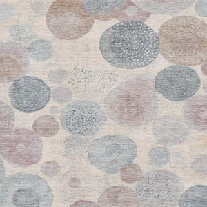 HomeRoots 10' X 14' Peach Gray Silver Geometric Area Rug - Washable, UV-Protected, Durable for Busy Homes! 707323