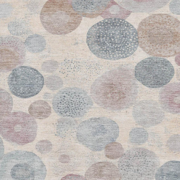 HomeRoots 10' X 14' Peach Gray Silver Geometric Area Rug - Washable, UV-Protected, Durable for Busy Homes! 707323