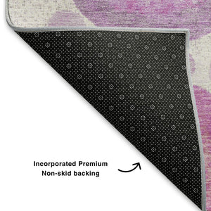 HomeRoots 10' Stylish Pink, Green & Ivory Geometric Washable Area Rug with UV Protection – Perfect for Any Room! 707329