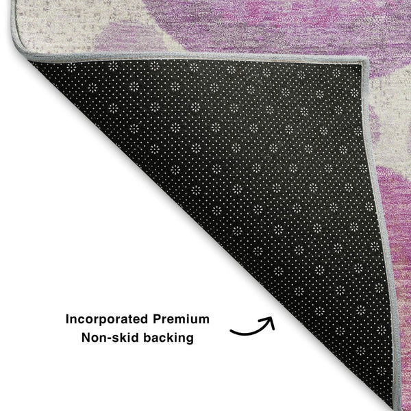 HomeRoots 10' Stylish Pink, Green & Ivory Geometric Washable Area Rug with UV Protection – Perfect for Any Room! 707329