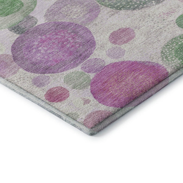 HomeRoots 10' Stylish Pink, Green & Ivory Geometric Washable Area Rug with UV Protection – Perfect for Any Room! 707329