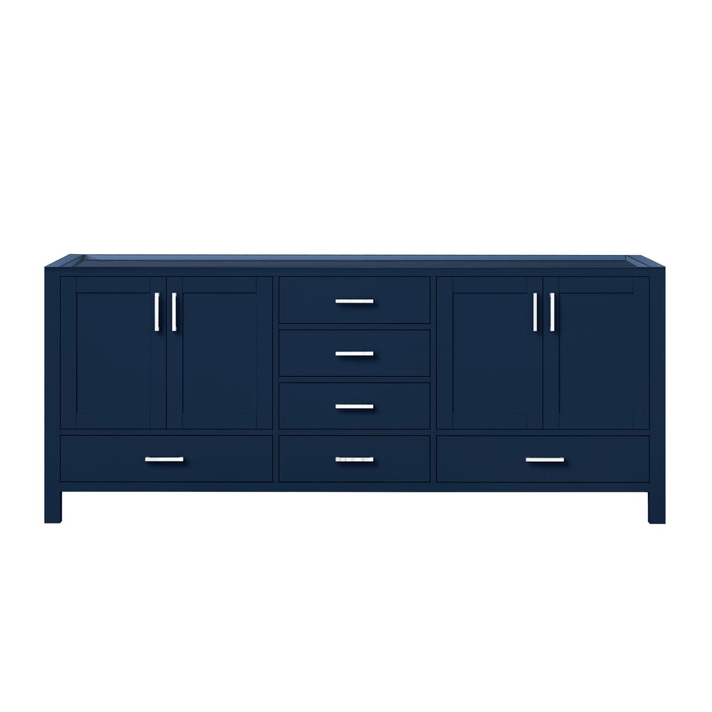 English Elm Navy Double Bath Vanity 80" W x 22" D – Solid Wood Frame, Fully Assembled, Soft-Close Drawers, Ample Storage B2731P258955