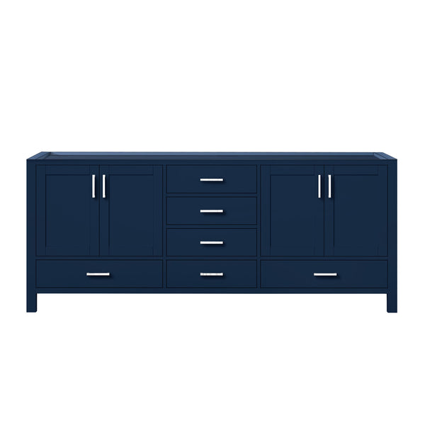 English Elm Navy Double Bath Vanity 80" W x 22" D – Solid Wood Frame, Fully Assembled, Soft-Close Drawers, Ample Storage B2731P258955