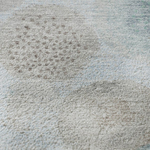HomeRoots 8' X 10' Washable Sky Blue Beige Brown Geometric Area Rug with UV Protection for Modern Spaces 707333