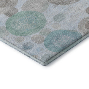 HomeRoots 10' Sky Blue, Beige & Brown Geometric Washable Area Rug - UV Resistant, Perfect for High-Traffic Spaces! 707335