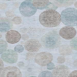 HomeRoots 10' Sky Blue, Beige & Brown Geometric Washable Area Rug - UV Resistant, Perfect for High-Traffic Spaces! 707335