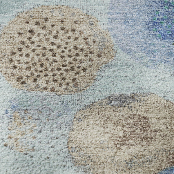 HomeRoots 8' X 10' Geometric Area Rug in Teal, Brown & Blue – Washable, UV-Protected & Non-Slip for Easy Care 707339