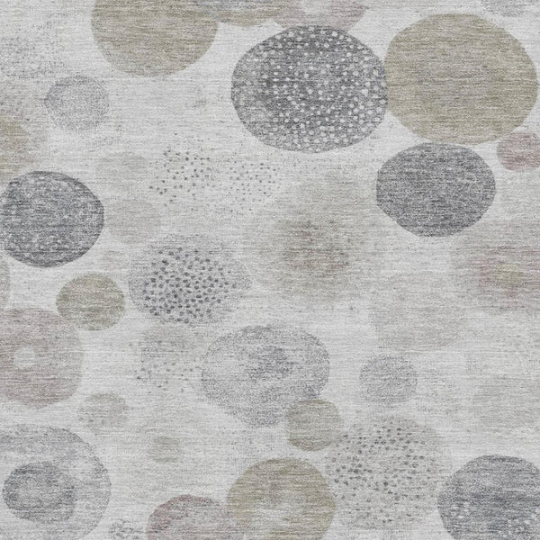 HomeRoots 5' X 8' Modern Taupe Gray & Ivory Geometric Area Rug - Washable, UV Protected, Stain Resistant Design 707343