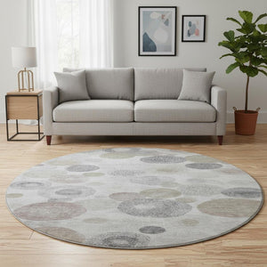 HomeRoots 8' X 10' Stylish Taupe Gray & Ivory Geometric Washable Area Rug with UV Protection & Comfort 707345