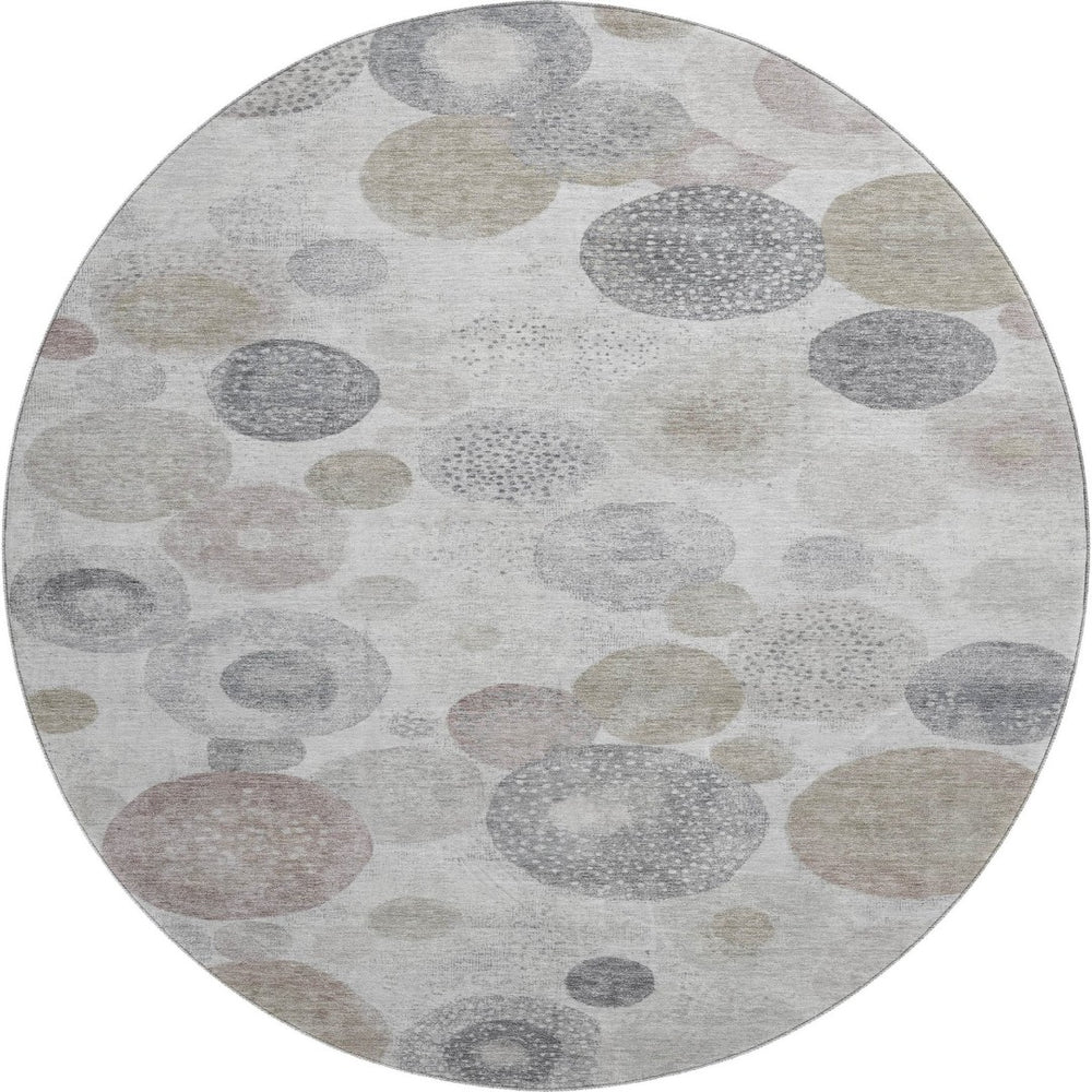 HomeRoots 8' X 10' Stylish Taupe Gray & Ivory Geometric Washable Area Rug with UV Protection & Comfort 707345