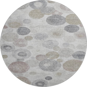 HomeRoots 8' X 10' Stylish Taupe Gray & Ivory Geometric Washable Area Rug with UV Protection & Comfort 707345