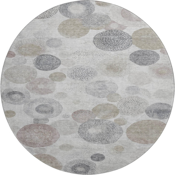 HomeRoots 8' X 10' Stylish Taupe Gray & Ivory Geometric Washable Area Rug with UV Protection & Comfort 707345
