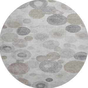 HomeRoots 8' X 10' Stylish Taupe Gray & Ivory Geometric Washable Area Rug with UV Protection & Comfort 707345