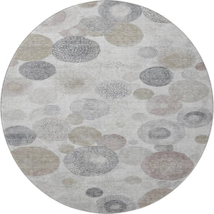 HomeRoots 8' X 10' Stylish Taupe Gray & Ivory Geometric Washable Area Rug with UV Protection & Comfort 707345