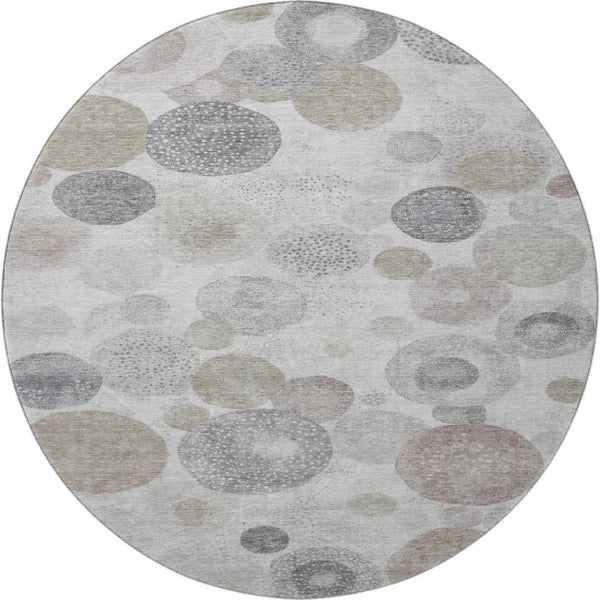 HomeRoots 8' X 10' Stylish Taupe Gray & Ivory Geometric Washable Area Rug with UV Protection & Comfort 707345