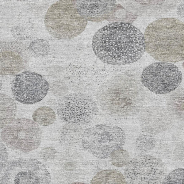 HomeRoots 9' X 12' Taupe Gray Geometric Area Rug – Washable, Stain-Resistant, UV-Protected for Modern Spaces 707346