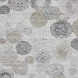 HomeRoots 10' X 14' Taupe Gray & Ivory Geometric Area Rug - Washable, UV Protected, Perfect for Modern Homes! 707347