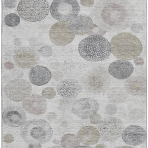 HomeRoots 10' X 14' Taupe Gray & Ivory Geometric Area Rug - Washable, UV Protected, Perfect for Modern Homes! 707347