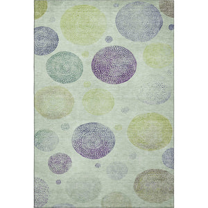 HomeRoots 10' x 14' Artichoke Green & Purple Geometric Area Rug - Washable, UV Protected, Stylish & Durable! 707353