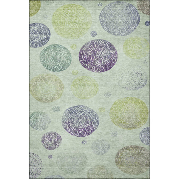 HomeRoots 10' x 14' Artichoke Green & Purple Geometric Area Rug - Washable, UV Protected, Stylish & Durable! 707353