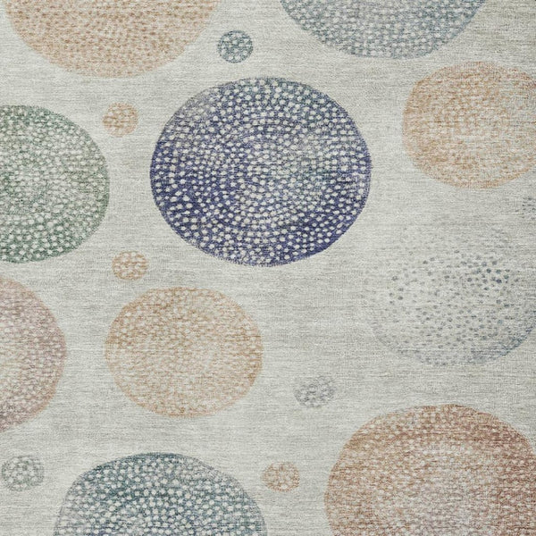 HomeRoots 9' X 12' Beige and Blue Geometric Area Rug – Stylish, Washable & Stain-Resistant for High-Traffic Areas 707358
