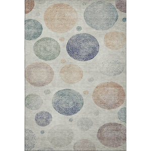 HomeRoots 10' X 14' Beige and Blue Geometric Area Rug - Washable, UV Protected for High-Traffic Spaces 707359