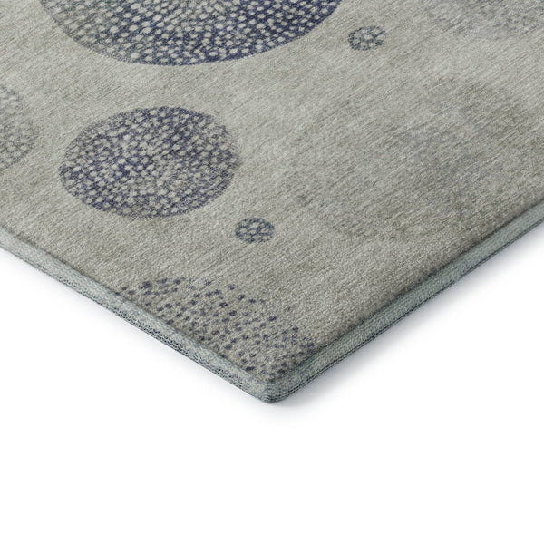 HomeRoots 10' X 14' Beige and Blue Geometric Area Rug - Washable, UV Protected for High-Traffic Spaces 707359