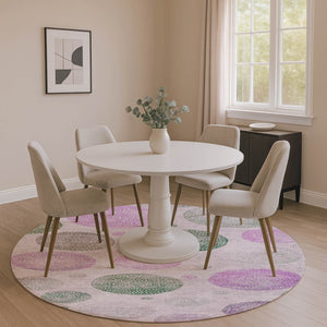 HomeRoots 8' X 10' Stylish Blush Green & Pink Geometric Area Rug – Washable, UV Protected & Stain Resistant! 707363