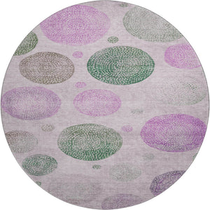 HomeRoots 8' X 10' Stylish Blush Green & Pink Geometric Area Rug – Washable, UV Protected & Stain Resistant! 707363