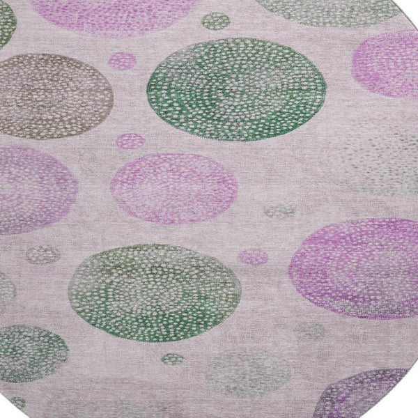 HomeRoots 8' X 10' Stylish Blush Green & Pink Geometric Area Rug – Washable, UV Protected & Stain Resistant! 707363