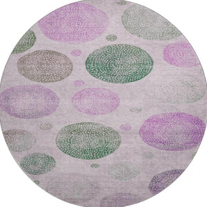 HomeRoots 8' X 10' Stylish Blush Green & Pink Geometric Area Rug – Washable, UV Protected & Stain Resistant! 707363
