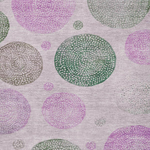 HomeRoots 9' X 12' Washable Blush Green & Pink Geometric Area Rug – UV Protected, Non-Slip, and Stylish! 707364