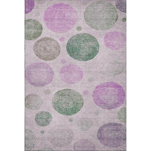 HomeRoots 10' Blush Green & Pink Geometric Washable Area Rug - UV Protected, Durable & Perfect for Homes 707365