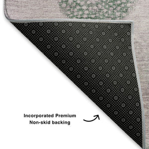 HomeRoots 10' Blush Green & Pink Geometric Washable Area Rug - UV Protected, Durable & Perfect for Homes 707365