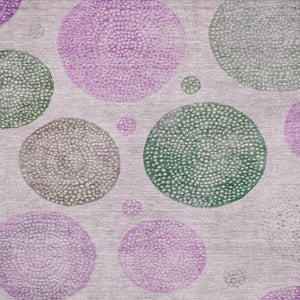 HomeRoots 10' Blush Green & Pink Geometric Washable Area Rug - UV Protected, Durable & Perfect for Homes 707365