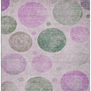 HomeRoots 10' Blush Green & Pink Geometric Washable Area Rug - UV Protected, Durable & Perfect for Homes 707365