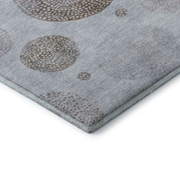 HomeRoots 9' X 12' Modern Geometric Washable Area Rug in Blue, Brown & Teal - UV Resistant & Easy Care! 707370