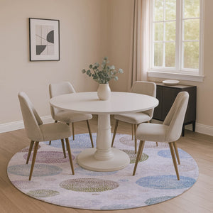 HomeRoots 8' X 10' Stylish Geometric Area Rug in Lavender Blue & Brown – Washable, Durable & UV Protected! 707381