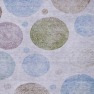 HomeRoots 10' X 14' Stylish Lavender Blue & Brown Geometric Area Rug - Washable, UV Protected, Durable Design 707383