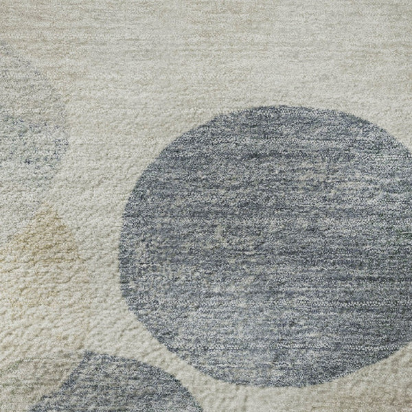 HomeRoots 8' X 10' Washable Beige Blue Wheat Geometric Area Rug with UV Protection for Kids & Pets' Safety 707387