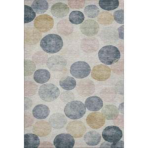 HomeRoots 10' Modern Geometric Washable Area Rug in Beige, Blue & Wheat with UV Protection for Easy Care 707389