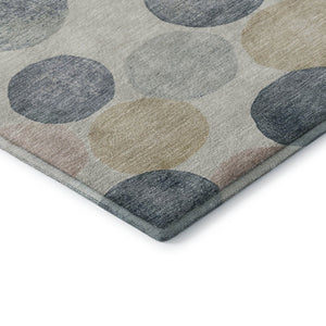HomeRoots 10' Modern Geometric Washable Area Rug in Beige, Blue & Wheat with UV Protection for Easy Care 707389