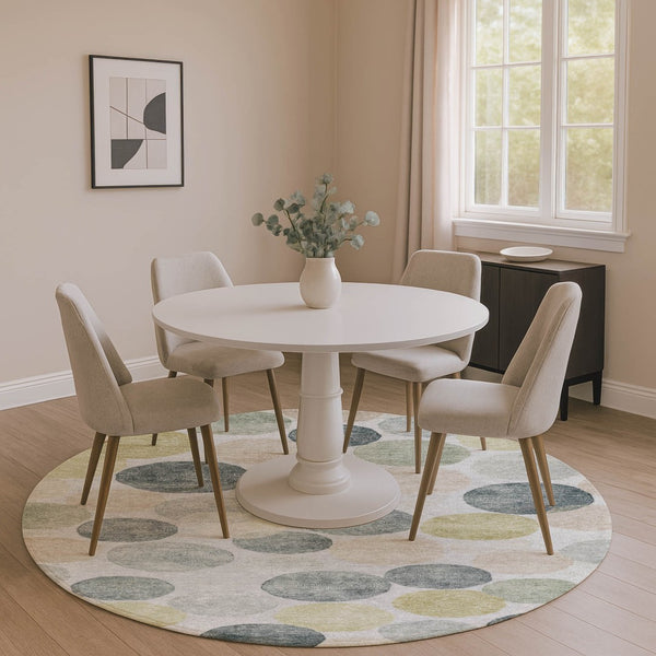 HomeRoots 8' X 10' Washable Gray Gold Silver Geometric Area Rug with UV Protection for Modern Homes & Pets 707393