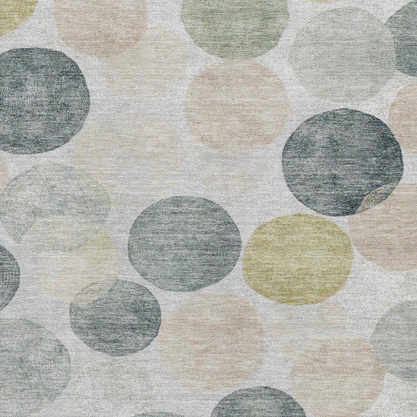 HomeRoots 9' X 12' Gray, Gold & Silver Geometric Washable Area Rug with UV Protection for High-Traffic Rooms 707394