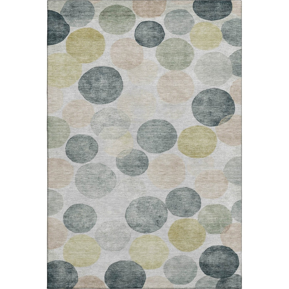 HomeRoots 10' Stylish Gray Gold and Silver Geometric Area Rug - Washable, UV Protected, Non-Slip Backing! 707395