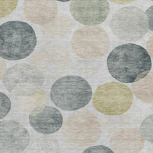 HomeRoots 10' Stylish Gray Gold and Silver Geometric Area Rug - Washable, UV Protected, Non-Slip Backing! 707395