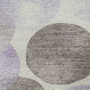 HomeRoots 8' X 10' Washable Purple, Brown & Ivory Geometric Area Rug with UV Protection for Active Homes 707411